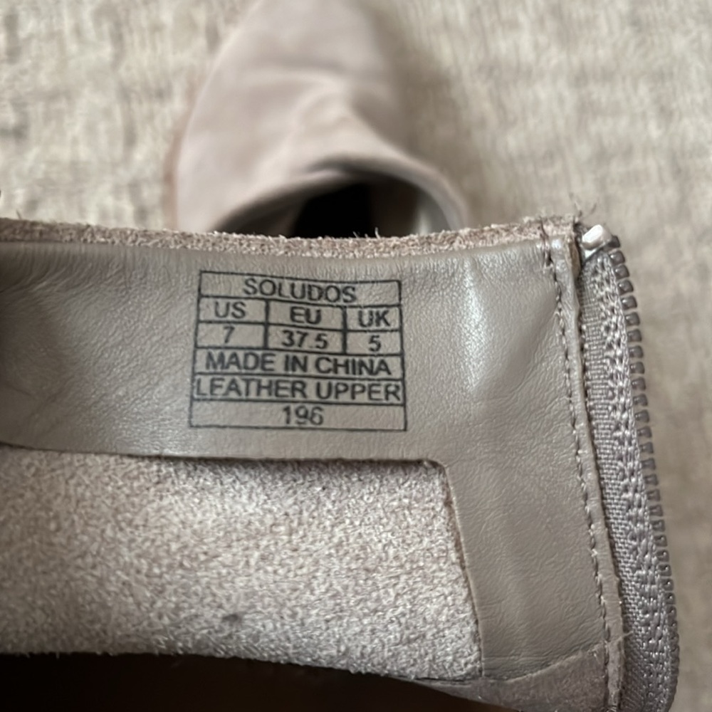 Soludos Anthropologie Venetian Gray Flat Ankle Boots Suede Size 7 - Picture 10 of 11